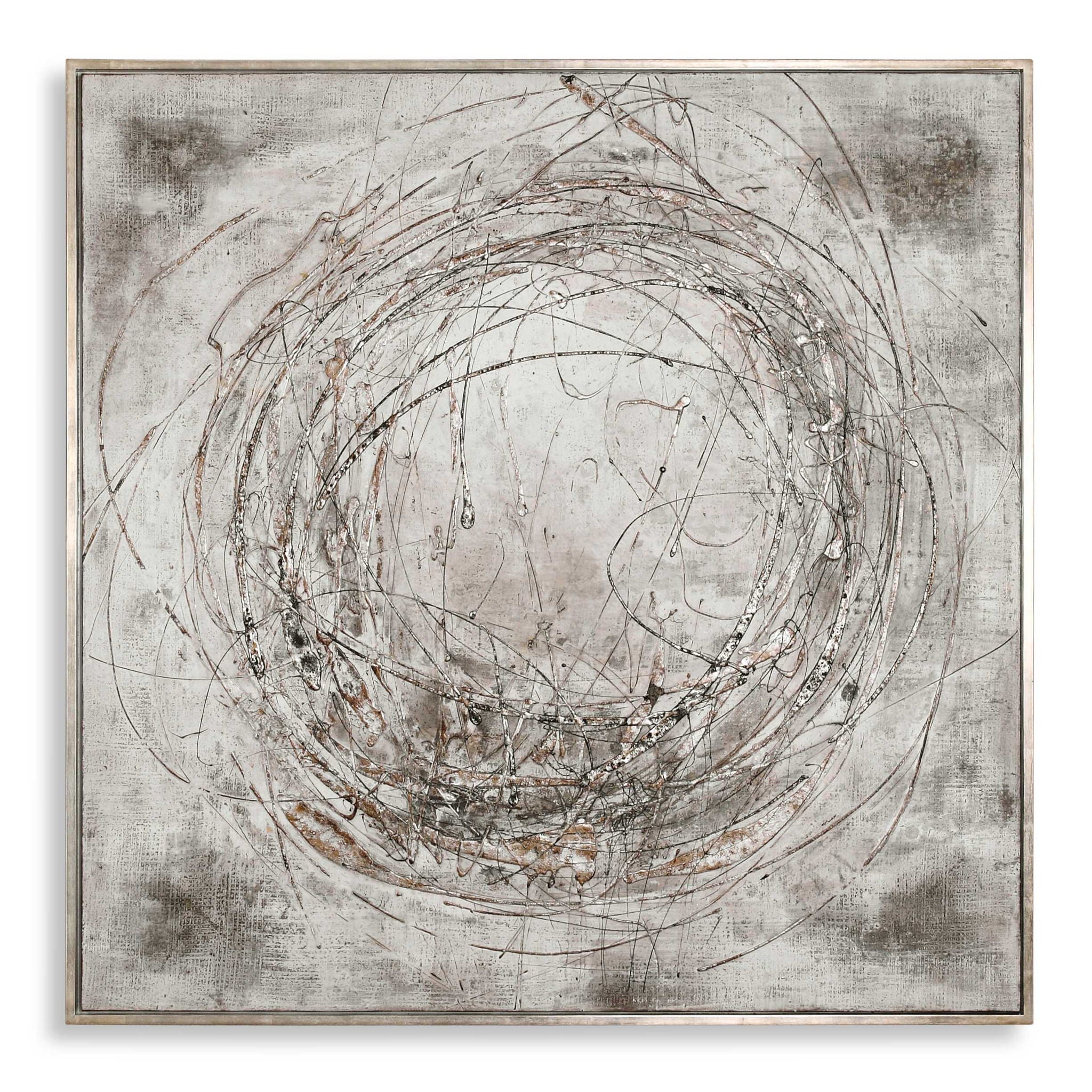Graffiti - Hand Painted Canvas - Gray / White
