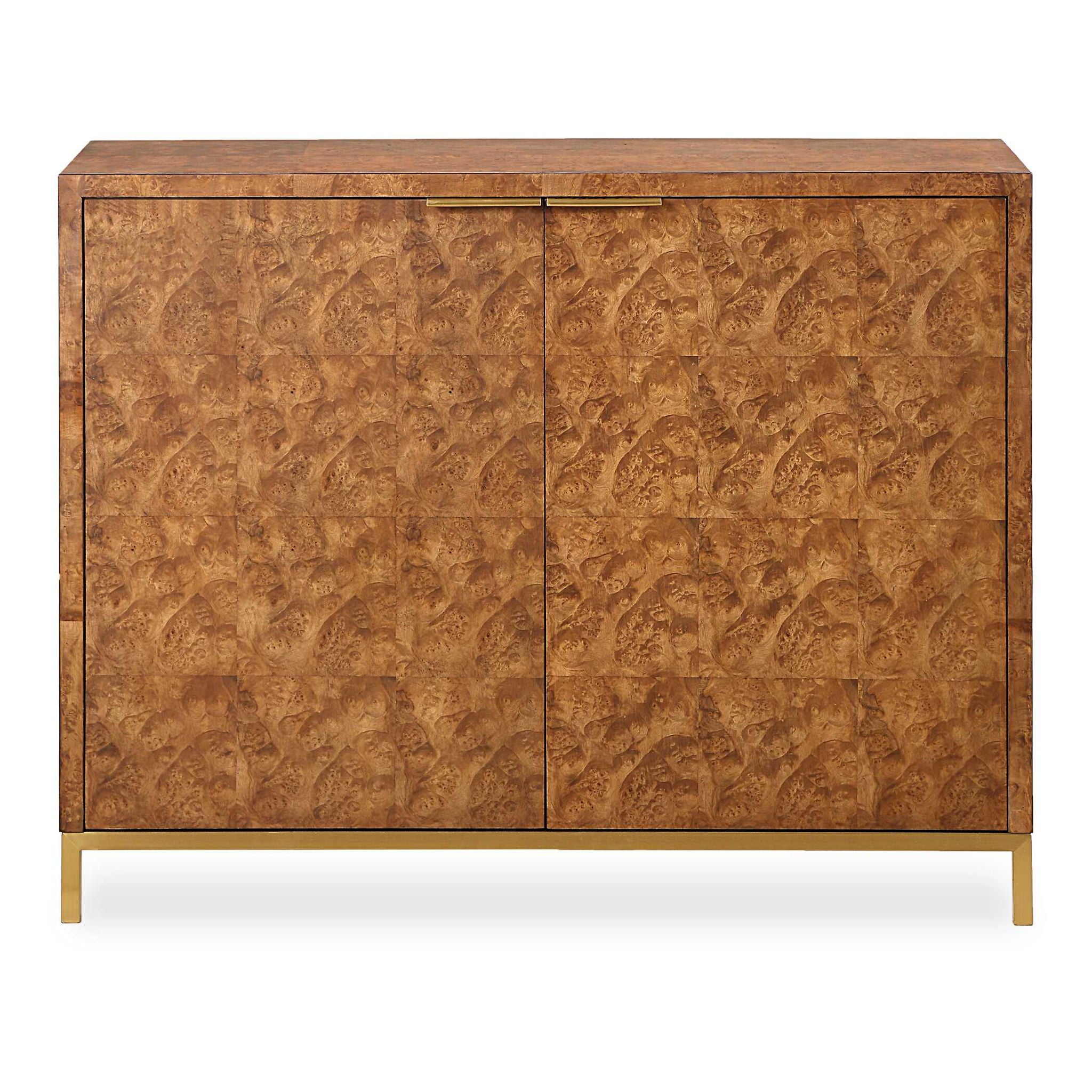 Jethro - Burl 2 Door Cabinet - Woodtone