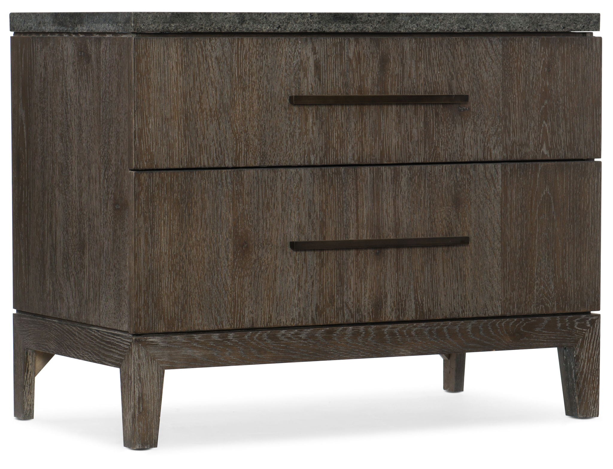 Mir-Avent - San Marcos Stone Top Nightstand - Dark Gray / Dark Brown