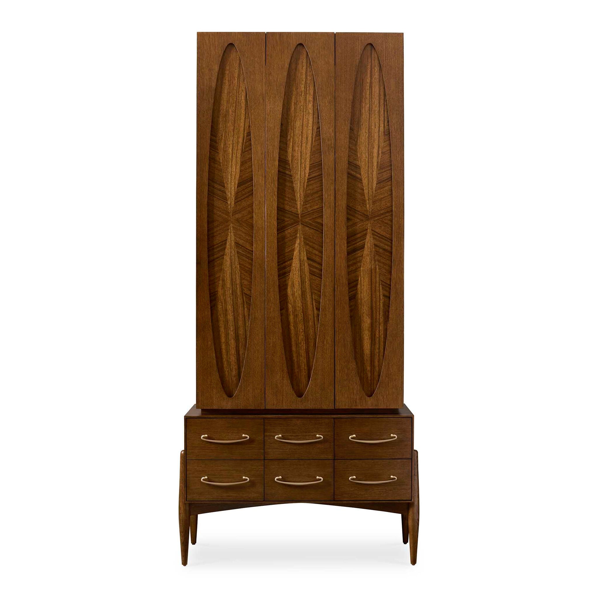 Tiger Eye - Tall Cabinet - Woodtone / Brass