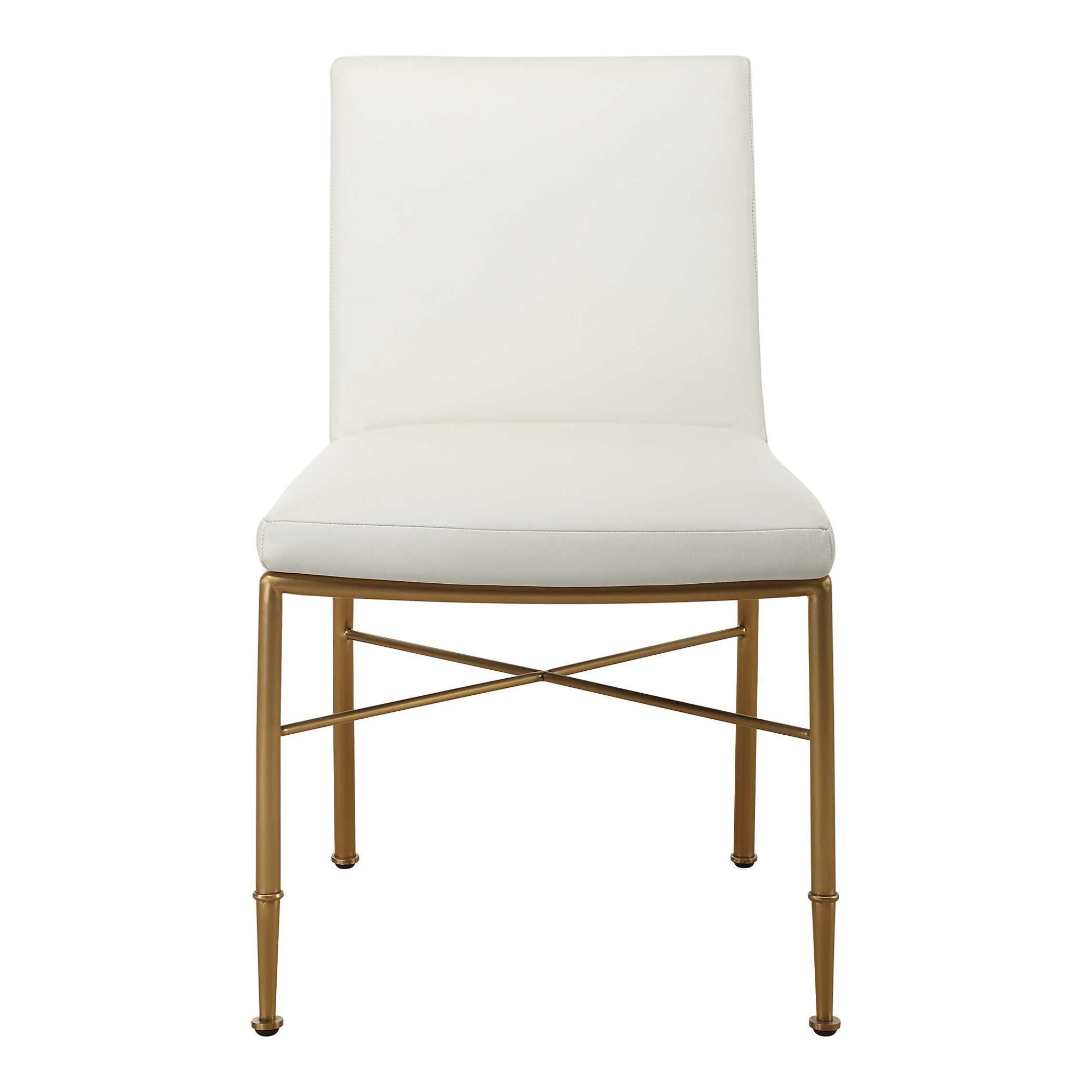 Fretwork - Dining Chair - White / Gold