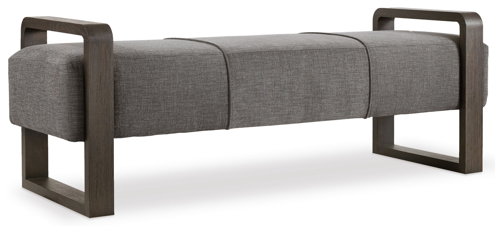 Curata - Upholstered Bench - Dark Gray / Dark Brown