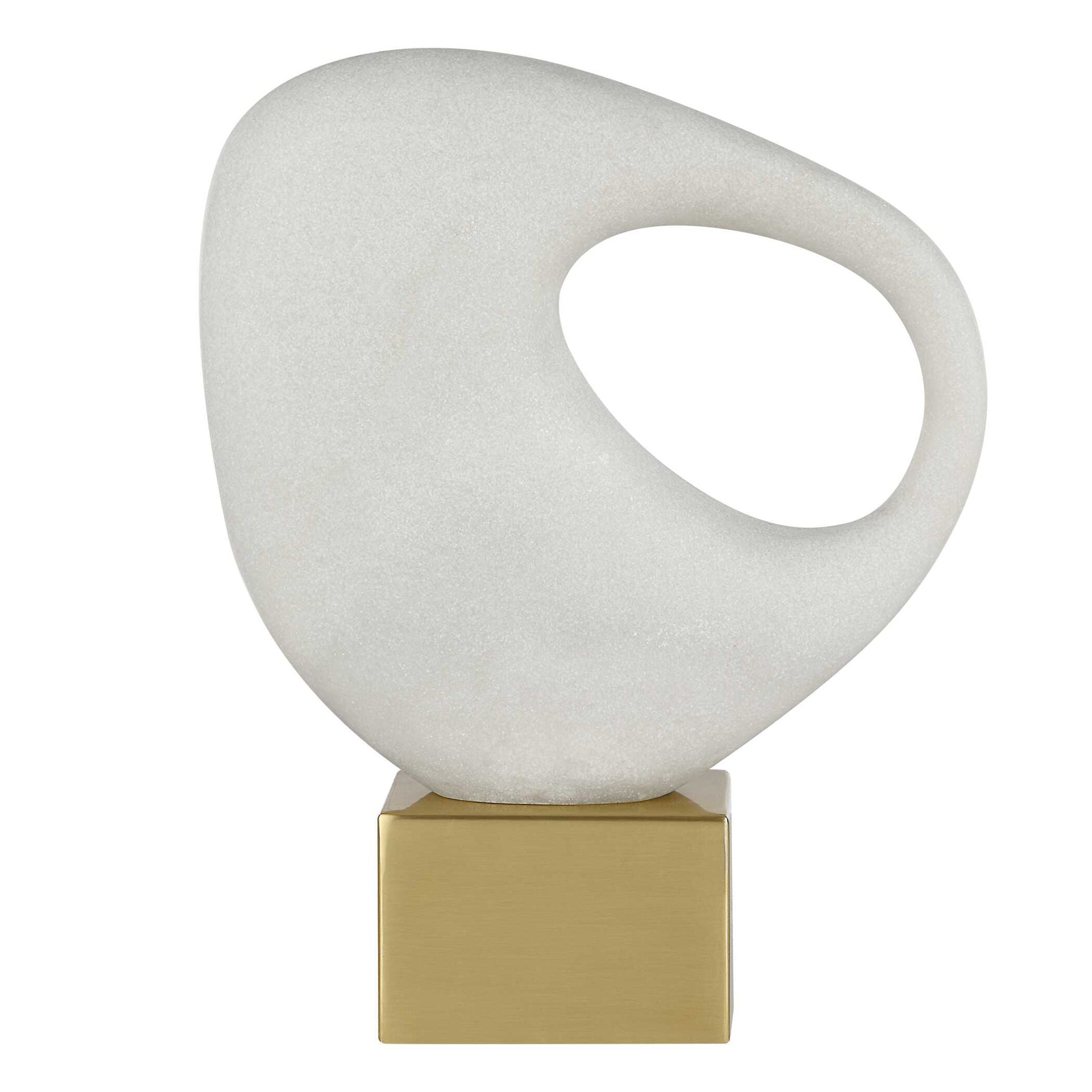 Lounging Stone - Sculpture - White / Gold