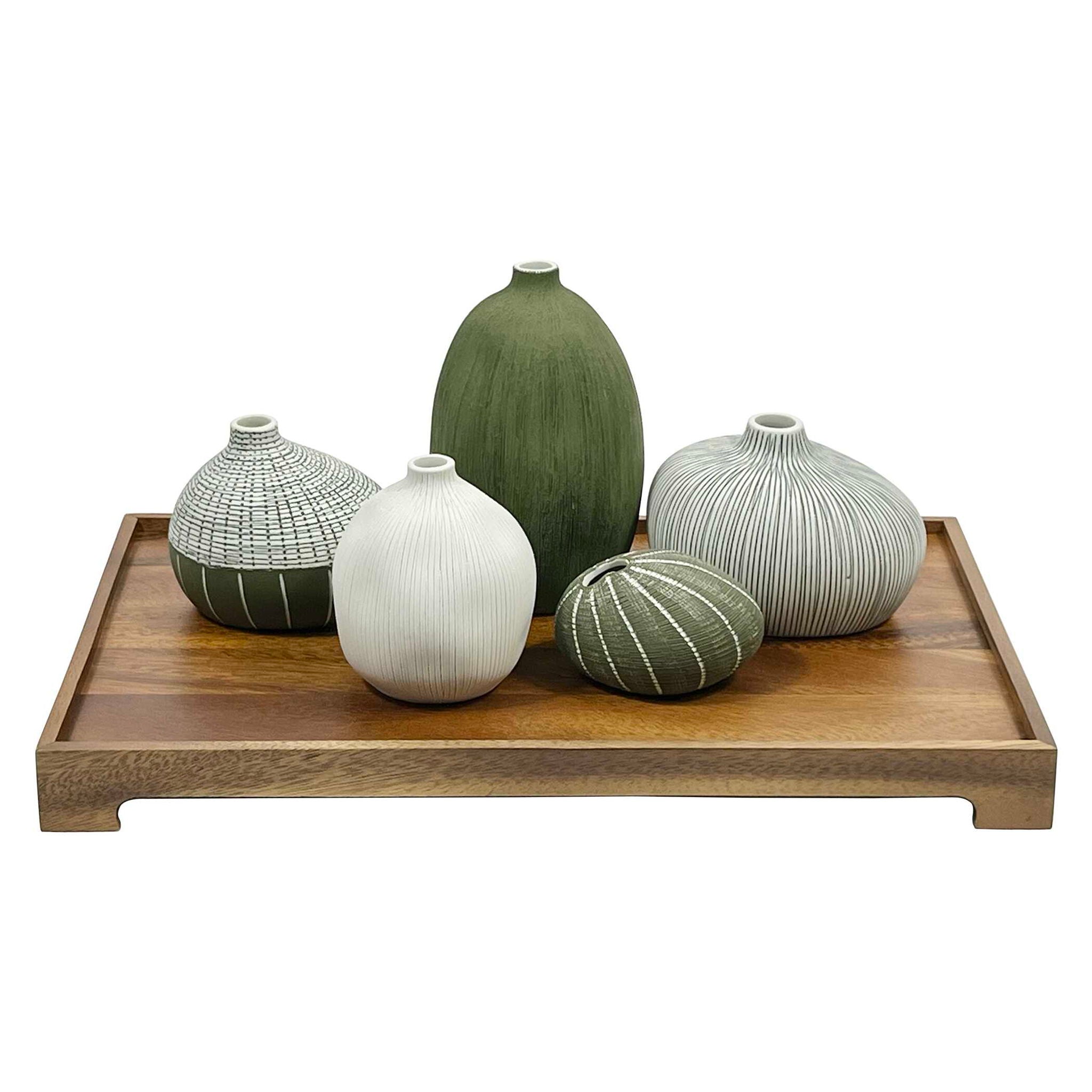 Nestling Vases, Plus Tray (Set of 5) - Forest