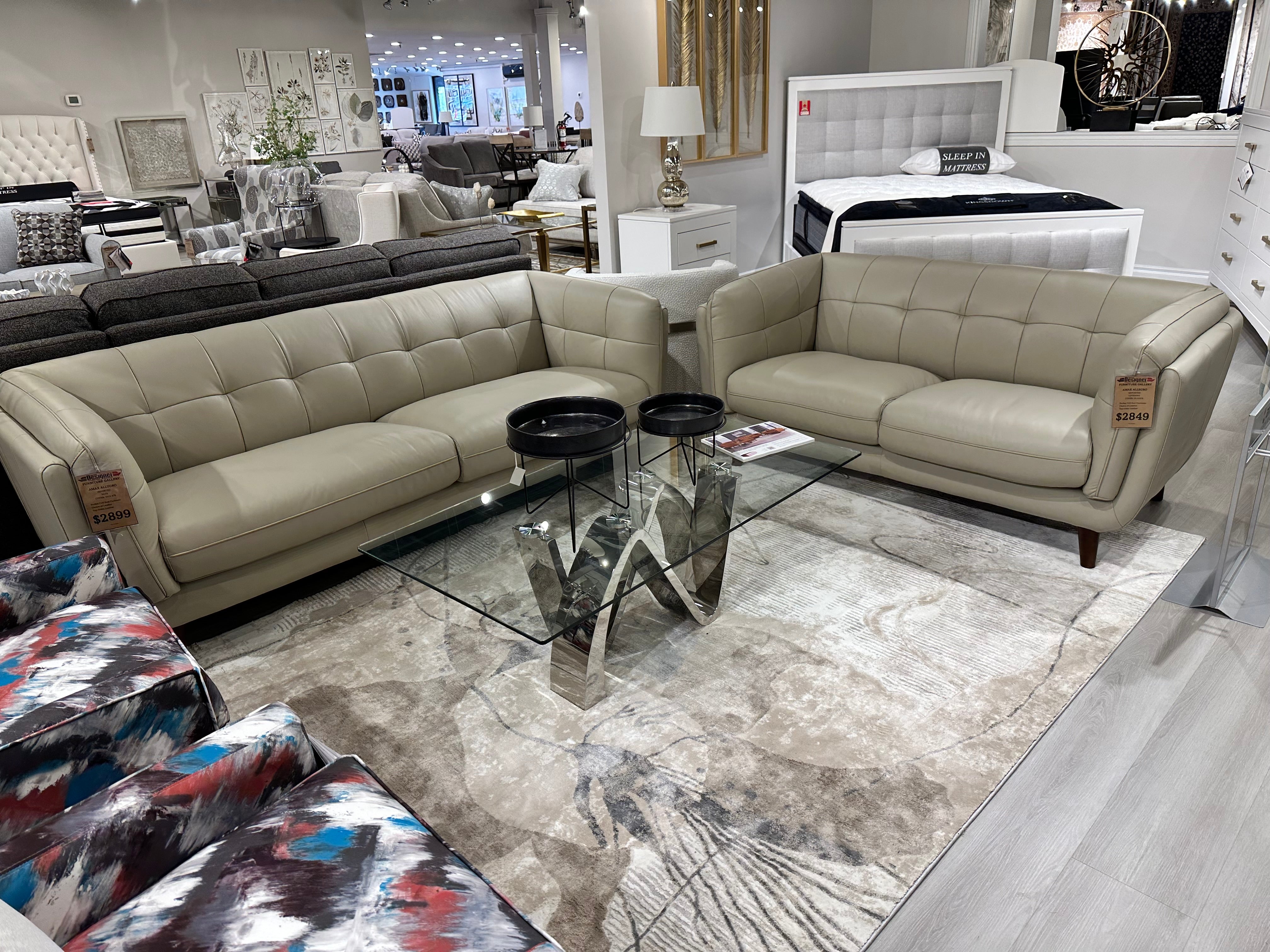 Amax Leather Allegro Sofa and Loveseat