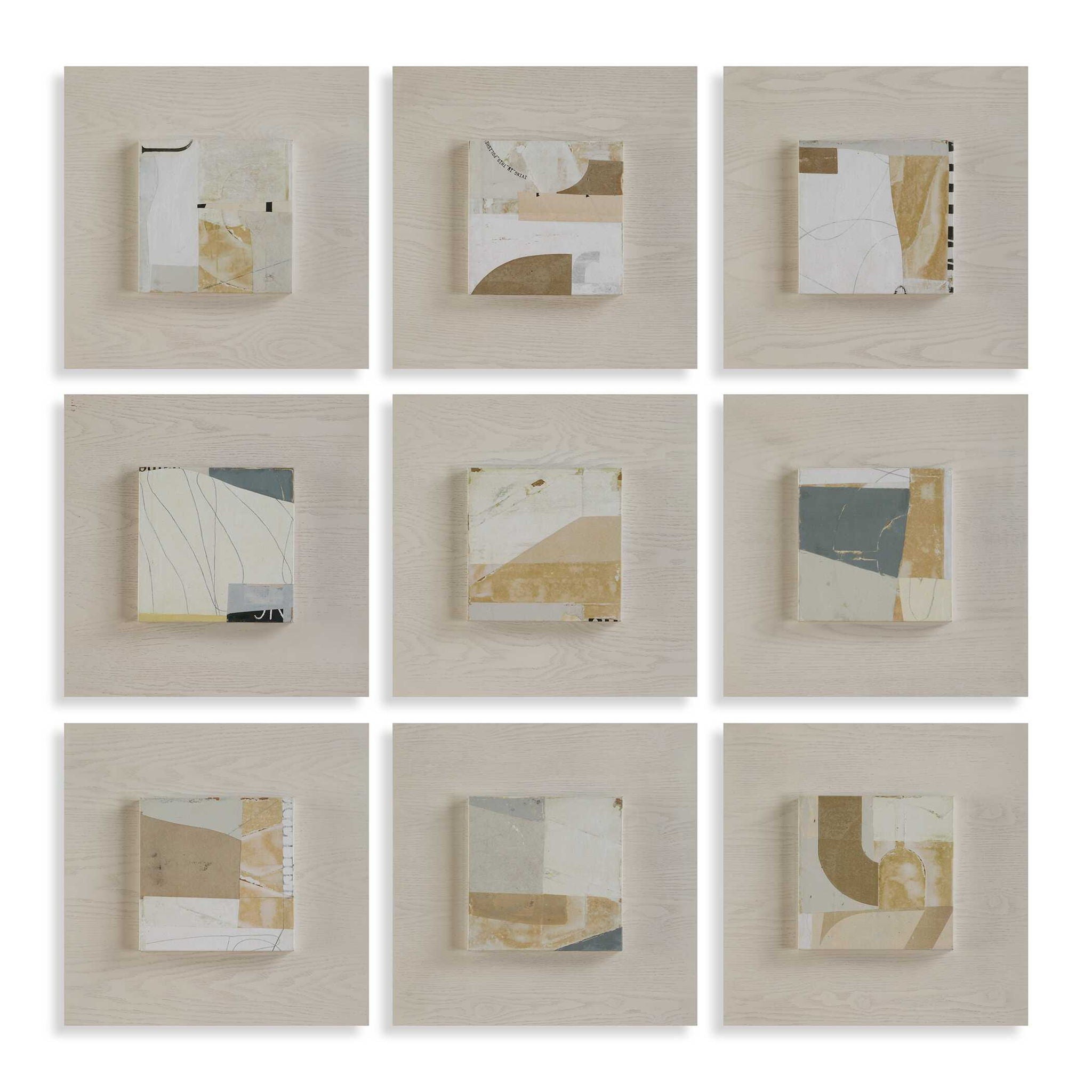 New Wisdom - Framed Canvases (Set of 9) - Beige / Light Brown