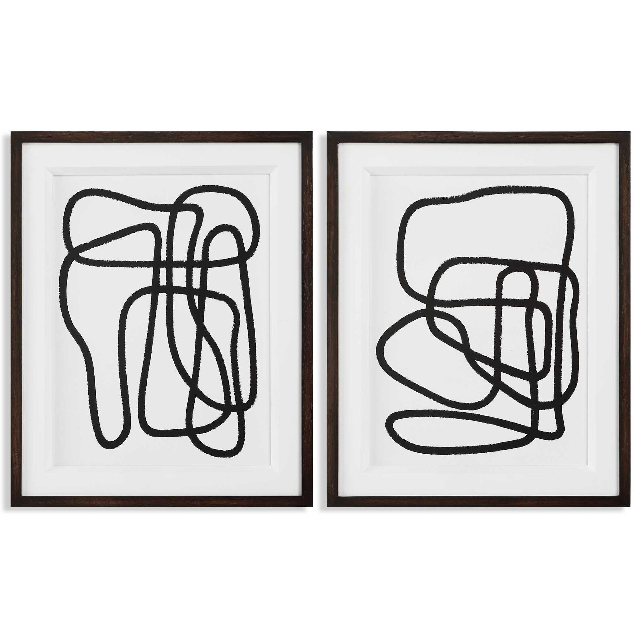Entangle - Framed Prints (Set of 2) - Black / White