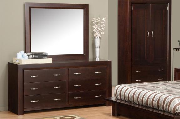 Contempo 6 Drawer Dresser & Mirror