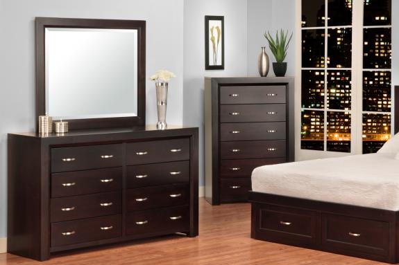 Contempo 8 Drawer Dresser & Mirror
