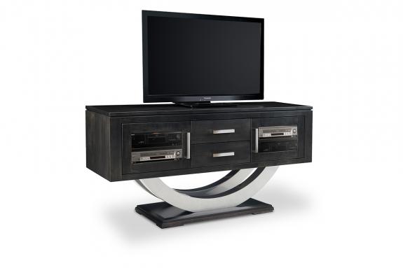 Contempo Metal Curve Pedestal TV Cabinet