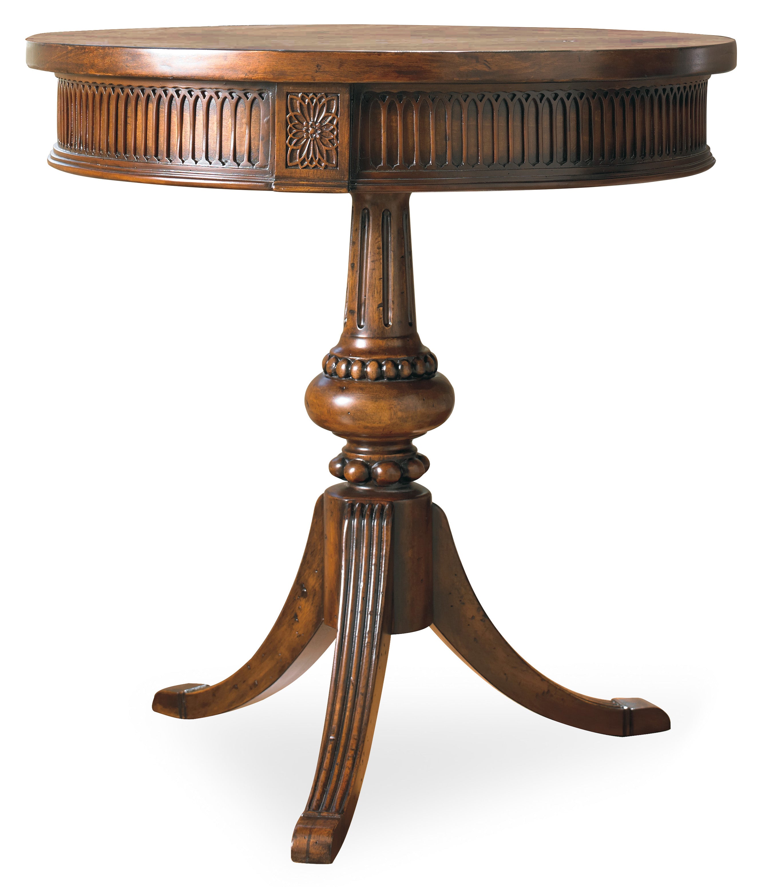 Commerce and Market Round Pedestal Accent Table