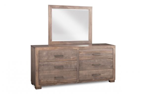 Steel City 6 Drawer Long Dresser & Mirror